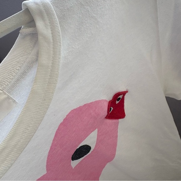 COMMES DES GARCONS CDG Play Japan sz M US sz S Pink Heart Tshirt - Picture 5 of 10
